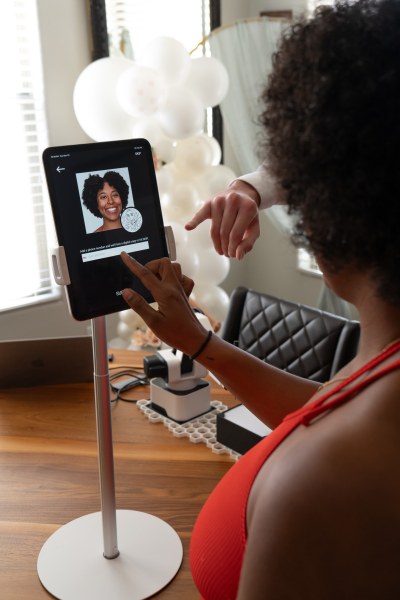 Guest using the iPad app to capture their photo