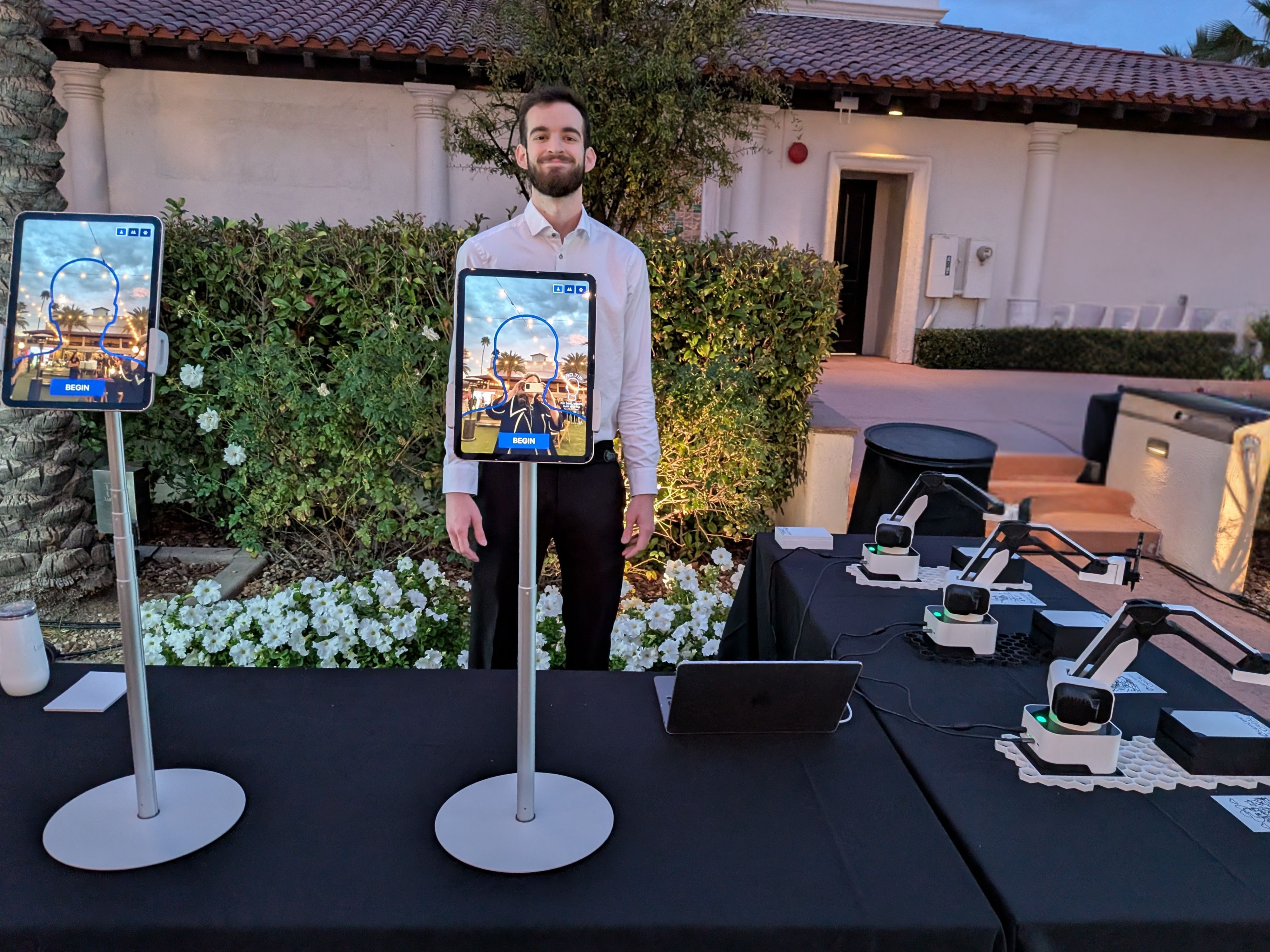 XYZ Galaxy robotic caricature station at a live event