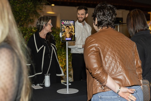 Guest at the caricature capture station